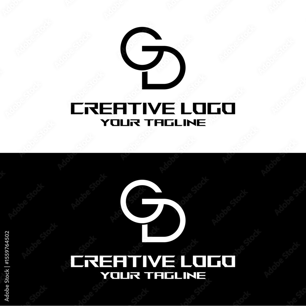 Fototapeta premium creative letter logo gd design vector