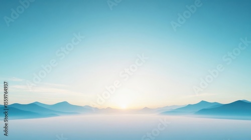 Serene Sunrise Over Misty Mountains