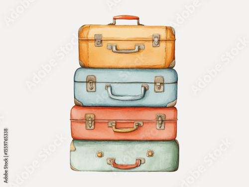 vintage suitcase isolated on white