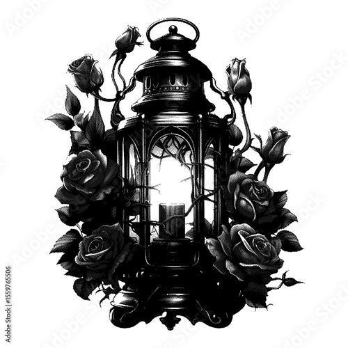 Isolated black fire hydrant with chain link on transparent background