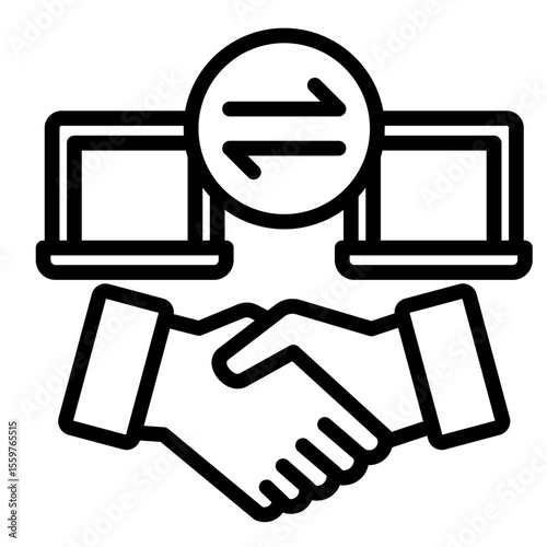 Remote Collaboration  Icon Element For Design
