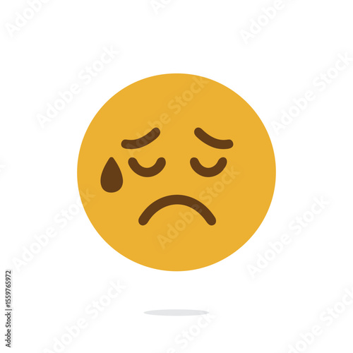 Simple sad emoji with tears.