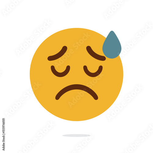 Simple sad emoji with a tear.