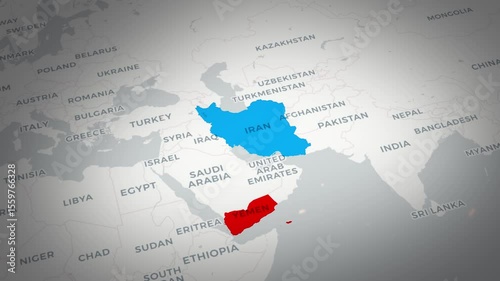  Iran Yemen Map Animation Middle East Geopolitical Overview.