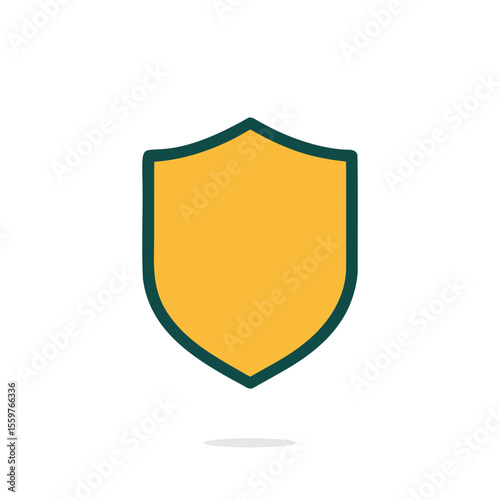 Simple shield icon with black outline and yellow fill.