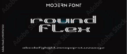 Design Modern abstract digital alphabet font. Minimal technology typography, Creative urban sport fashion futuristic font and with numbers. vector illustration.
