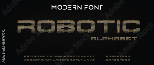 Design Modern abstract digital alphabet font. Minimal technology typography, Creative urban sport fashion futuristic font and with numbers. vector illustration.