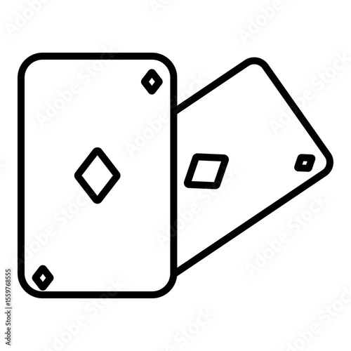  Two playing cards, one showing a diamond suit.