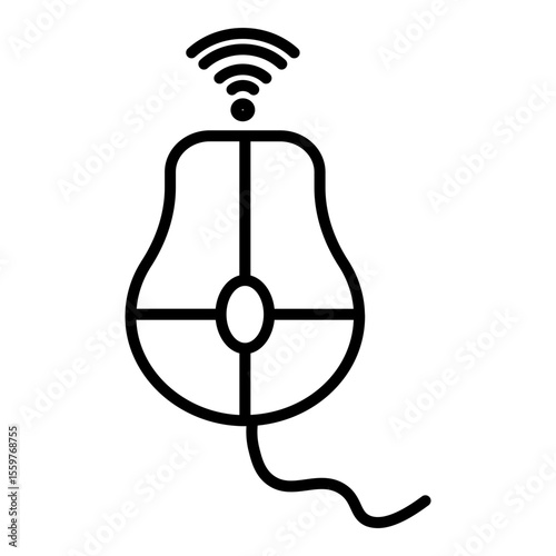 Computer mouse with wire.