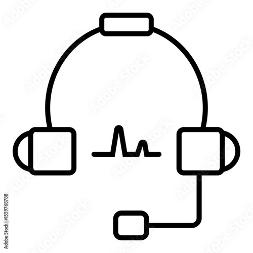 Headset with microphone and sound waves.