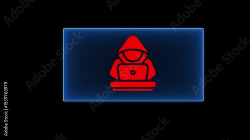 hacker icon vector for cybersecurity, digital threat, and online data breach concepts