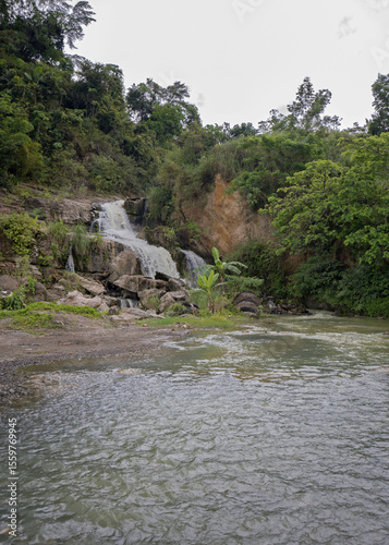 ebike e-mountain bike at a waterfall offroad