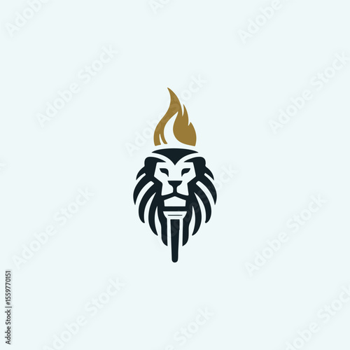 Lion head torch logo