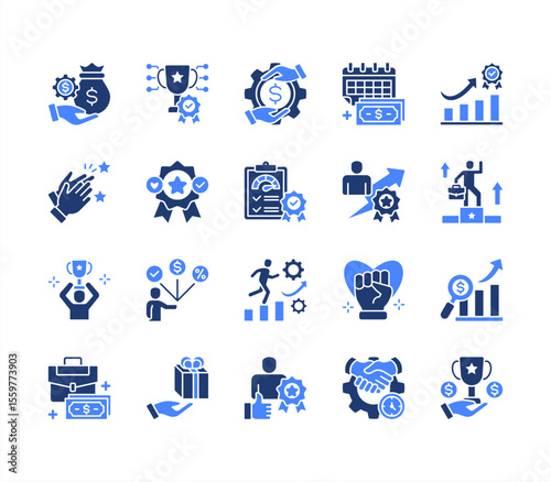Incentive with Reward, Compensation, Pay day, Performance award, Award, Employee benefits, Gift. editable stroke icon set.