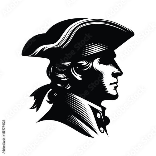 American Revolutionary War Soldier Silhouette Vector