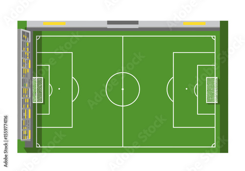 Soccer field in flat style. Football stadium vector illustration on Sport plan sign business concept. 