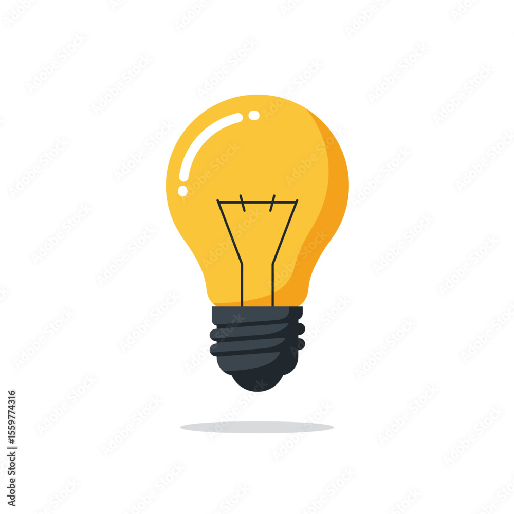 Light bulb icon in flat style. Lamp vector illustration Energy and idea sign business concept. Light bulb icon in flat style. Lamp vector illustration Energy and idea sign business concept.