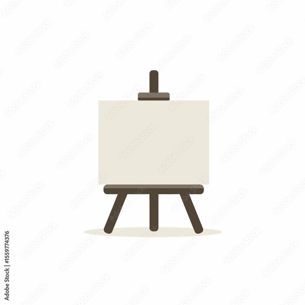 Painting easel icon in flat style. Canvas vector illustration. Artistic paper sign business concept. 