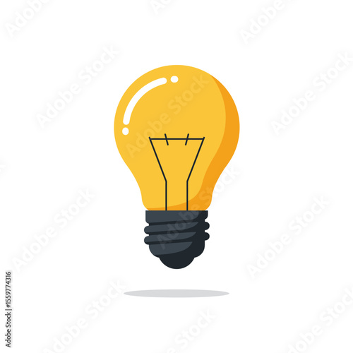 Light bulb icon in flat style. Lamp vector illustration Energy and idea sign business concept. 