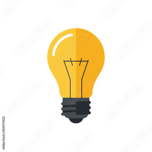 Light bulb icon in flat style. Lamp vector illustration Energy and idea sign business concept. 