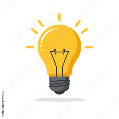 Light bulb icon in flat style. Lamp vector illustration Energy and idea sign business concept. 