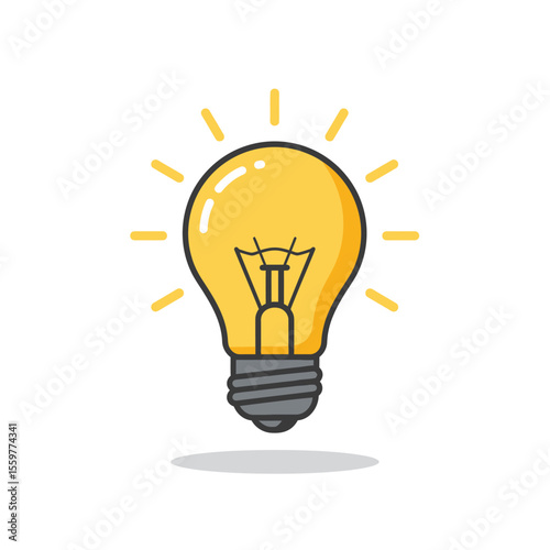 Light bulb icon in flat style. Lamp vector illustration Energy and idea sign business concept. 