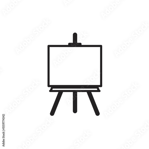 Painting easel icon in flat style. Canvas vector illustration. Artistic paper sign business concept. 