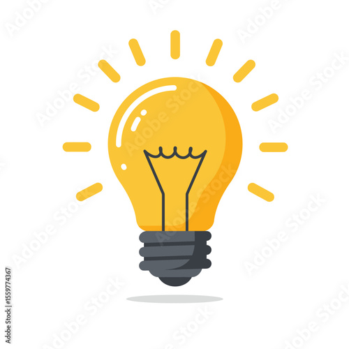 Light bulb icon in flat style. Lamp vector illustration Energy and idea sign business concept. 