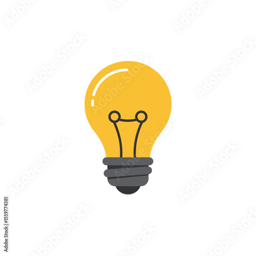 Light bulb icon in flat style. Lamp vector illustration Energy and idea sign business concept. 