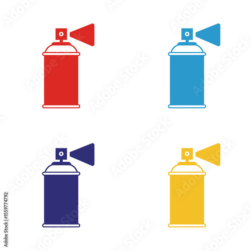 Spray can icon set collection in flat style. Aerosol bottle vector illustration Gas container sign business concept. 