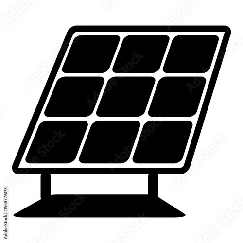 Flat solar panel vector symbolizes renewable electricity, green eco power and modern sustainable energy production.