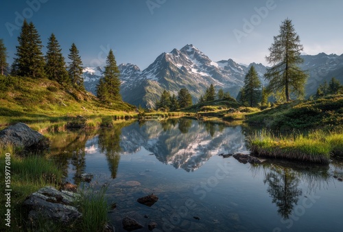 lake in the mountains photo