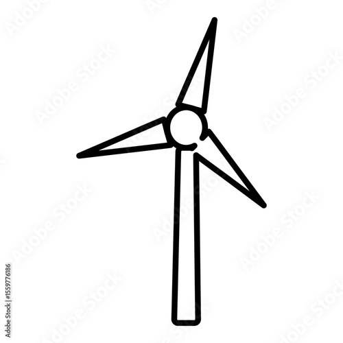 Simple wind turbine vector icon symbolizes clean renewable energy, eco power and modern sustainable electricity.