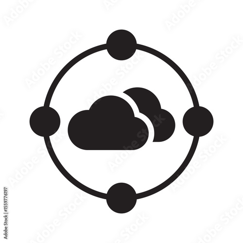 Cloud computing Vector Icon which can easily modify or edit