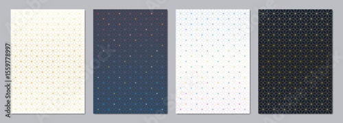 Abstract covers and brochures with geometric backgrounds of polygon shape patterns