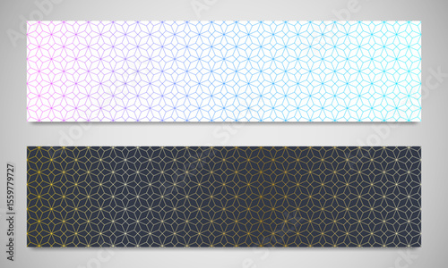 Graphic design element for web page or banner with abstract vector background with a seamless pattern of simple geometric shapes. Stylish vector texture