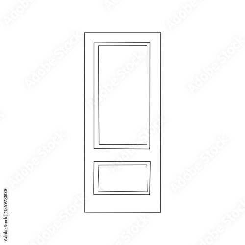 Simple Line Drawing of a Double-Panel Door