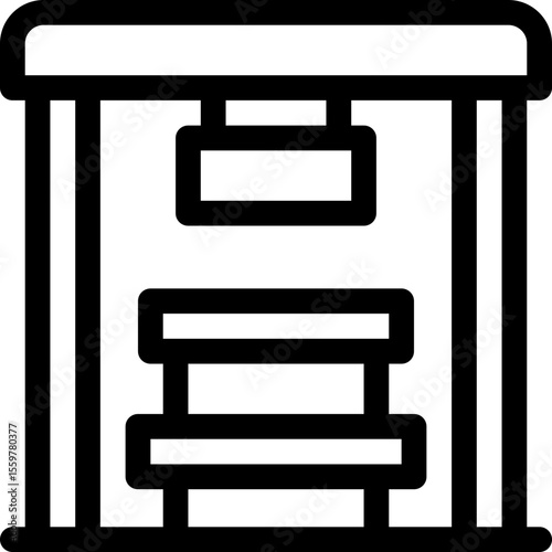 Bus station icon with line and simple style