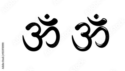 Hinduism Symbol, black isolated silhouette