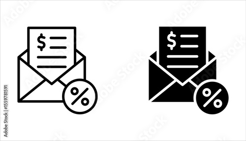 TAX thin line icon set. For website marketing design, logo, app, template on white background