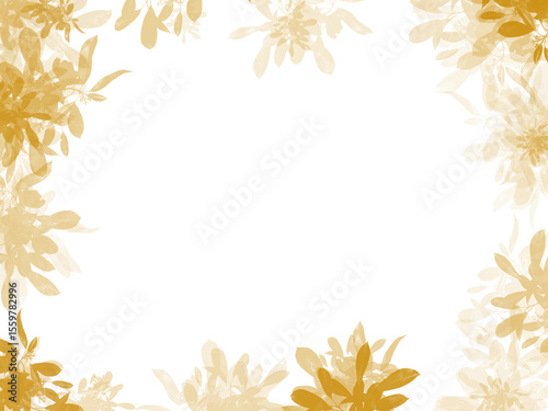 Wallpaper Mural Beige Leaf Frame Watercolor Border Torontodigital.ca