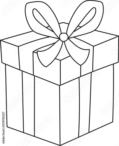 Isolated vector doodle of gift box simple and cute in transparent background. Present box cartoon clipart illustration for christmas, coloring book, decoration, asset, material