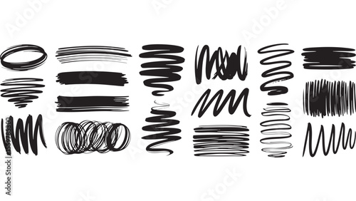 Hand Drawn Sketch Scribbles and Marker Strokes - Abstract Vector Bundle