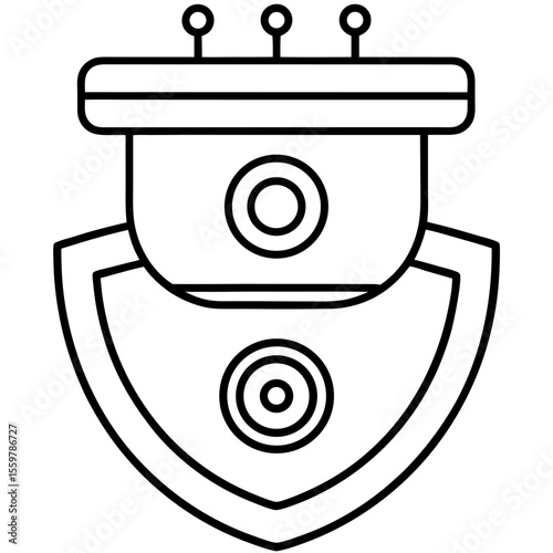 Smart security camera iot line art vector illustration