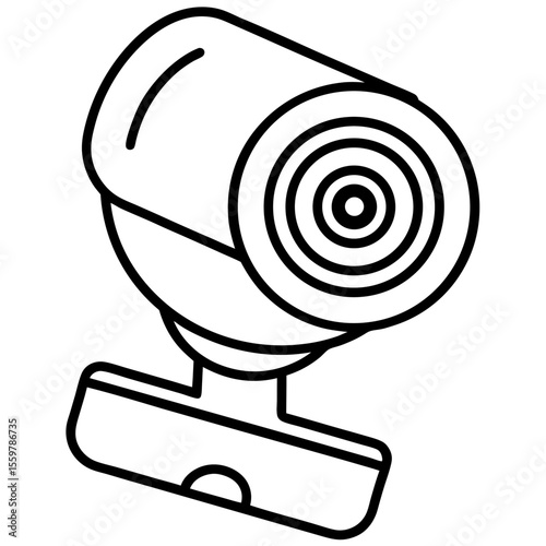Smart security camera iot line art vector illustration