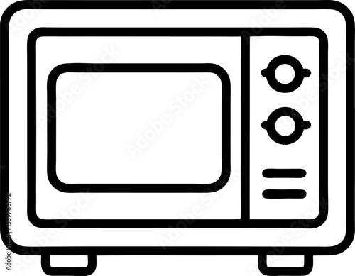 Microwave line art icon on white background