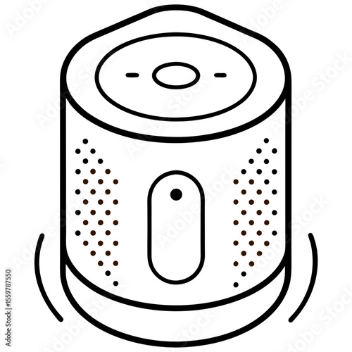 I home assistant speaker line art vector illustration