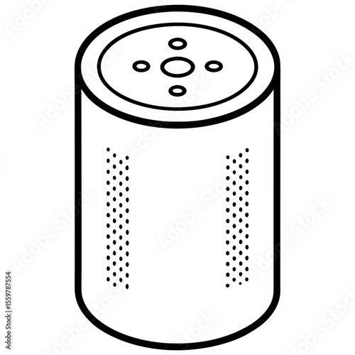 I home assistant speaker line art vector illustration