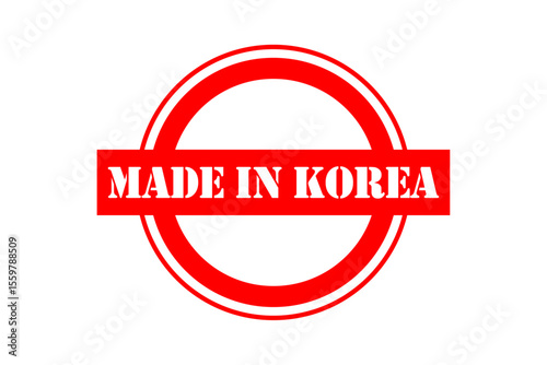 MADE IN KOREA - MADE IN KOREA text written on Red Rubber Stamp 

