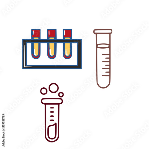 Test Tube icon-  Laboratory Science Experiment Symbol.
